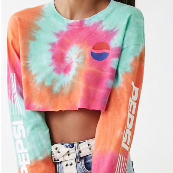 Forever 21 Tops - Pepsi Long Sleeve Crop Top